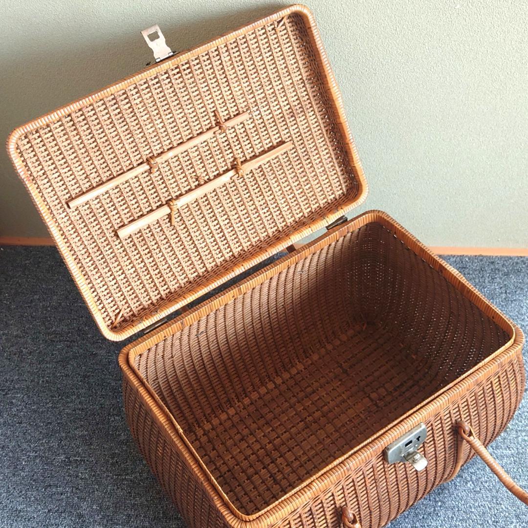 【当時物】 大正バスケット レトロ 籐籠 インテリア 鍵無し