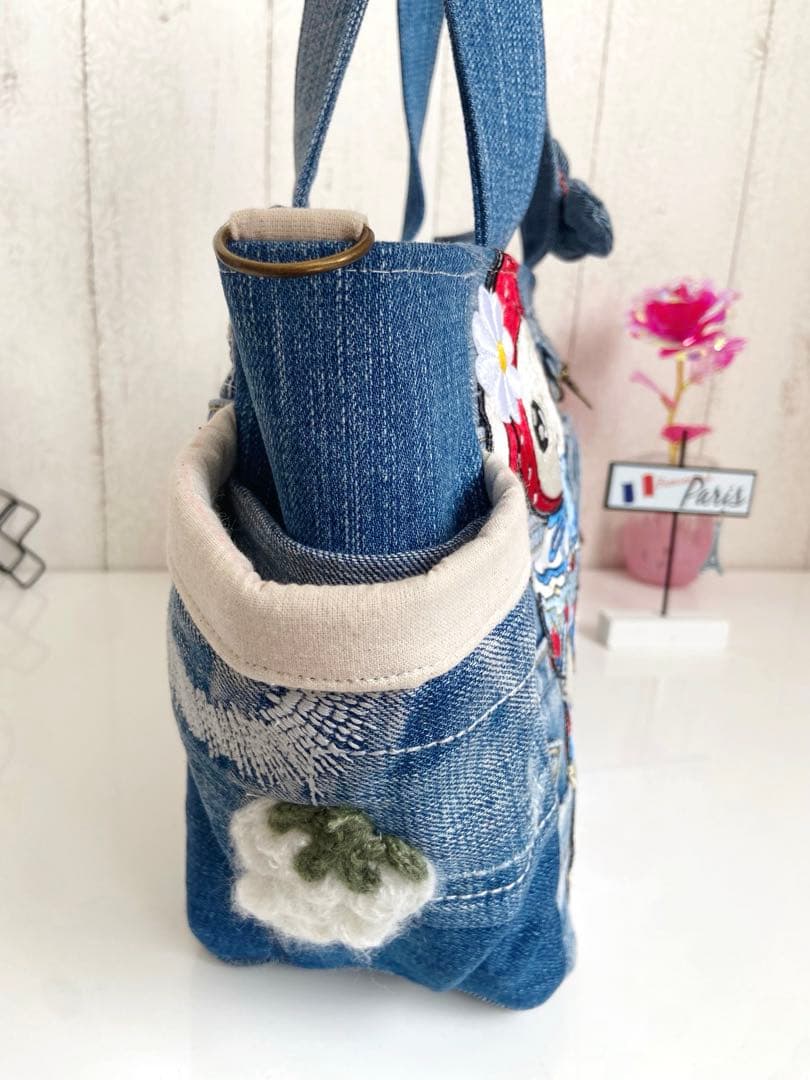 デニムリメイクバック　いちごうさぎ