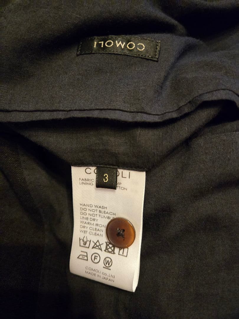 COMOLI　カナパスタンドカラージャケット　サイズ3