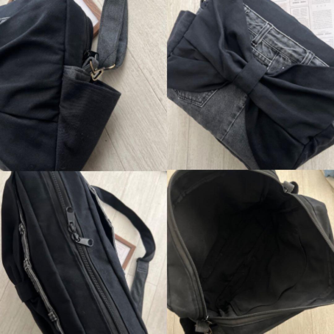 ショルダーバッグ　オーバーオールリメイク　デニムリメイク　ハンドメイド