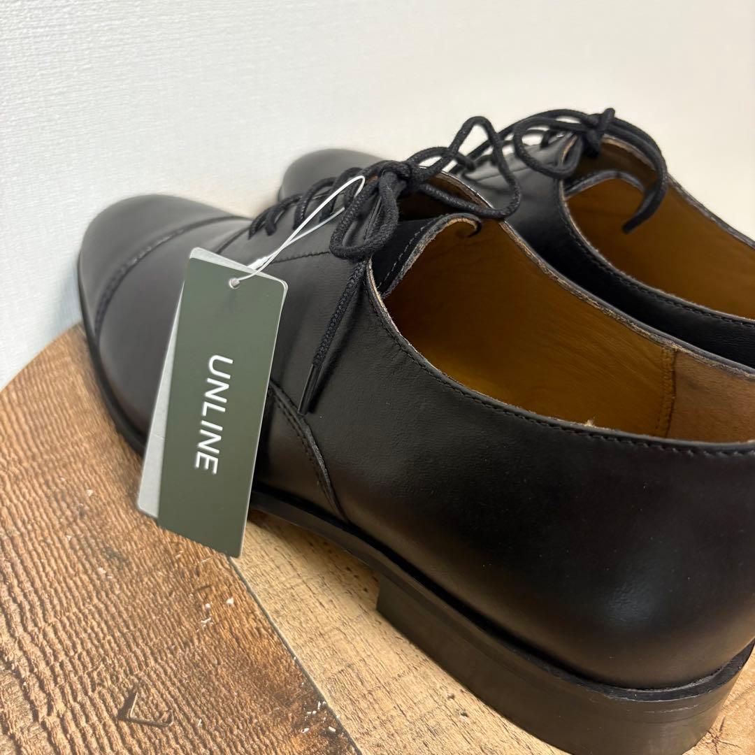 【新品未使用品】UNLINE 本革 ストレートチップ 41 ブラック