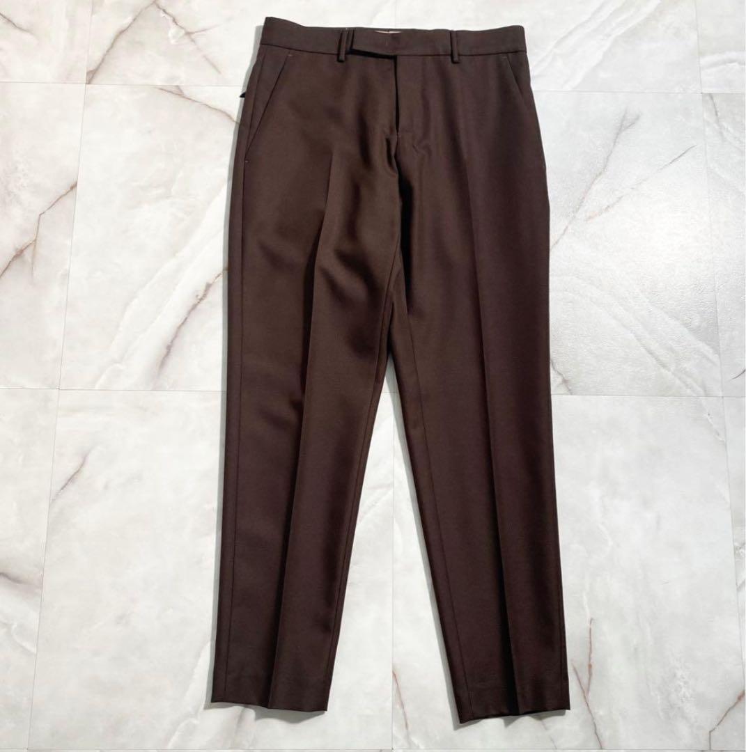 極美品 PTトリノ REBEL FITウールモヘアスラックス茶44