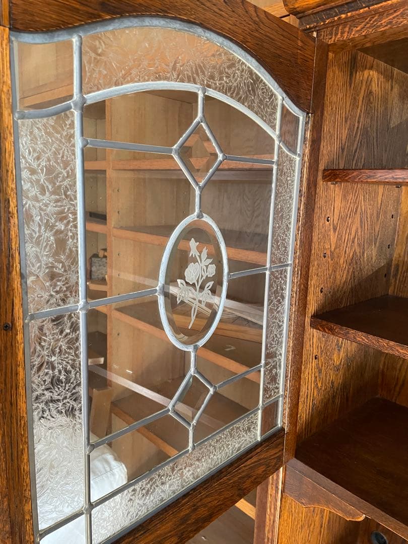 三越家具 Brugge ブルージュ 食器棚 飾り棚 キャビネット 楢材 英国