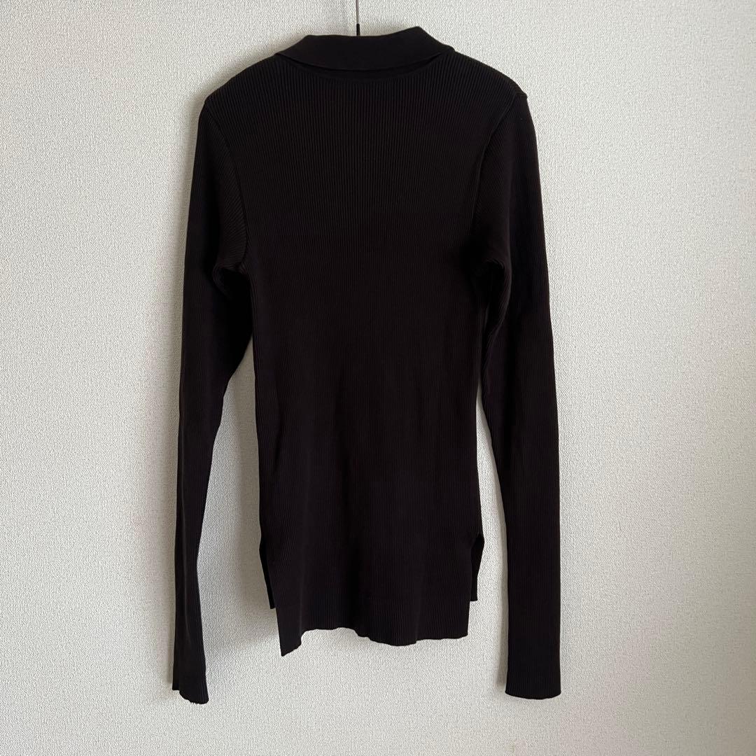 AURALEE オーラリー コットンリブニットポロ プルオーバー