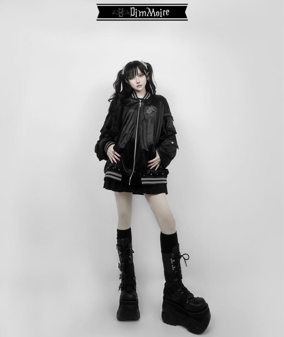 【最終値下げ】DimMoireディムモアールMessyBonesベロアスカジャン