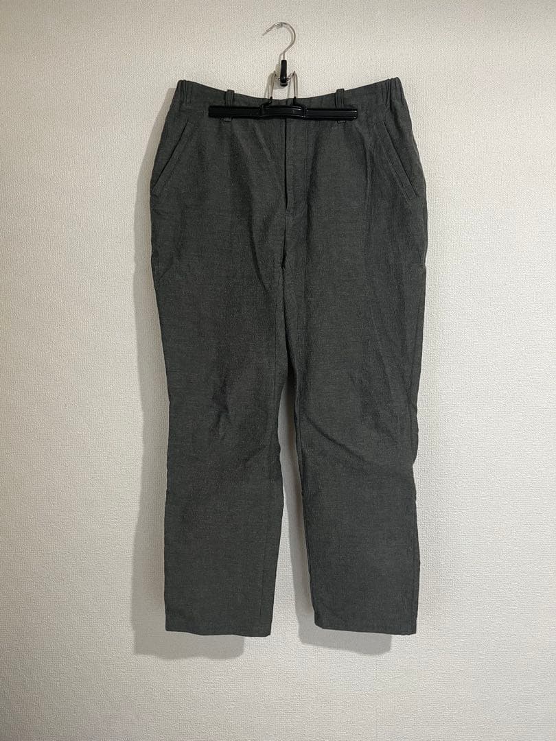 山内 高密度二重織りコットンパンツ グレー ゴムウエスト レア