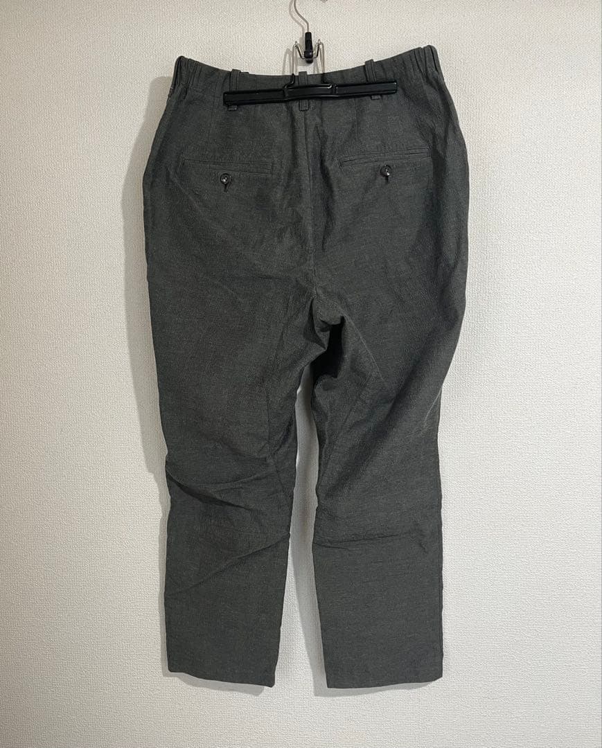 山内 高密度二重織りコットンパンツ グレー ゴムウエスト レア