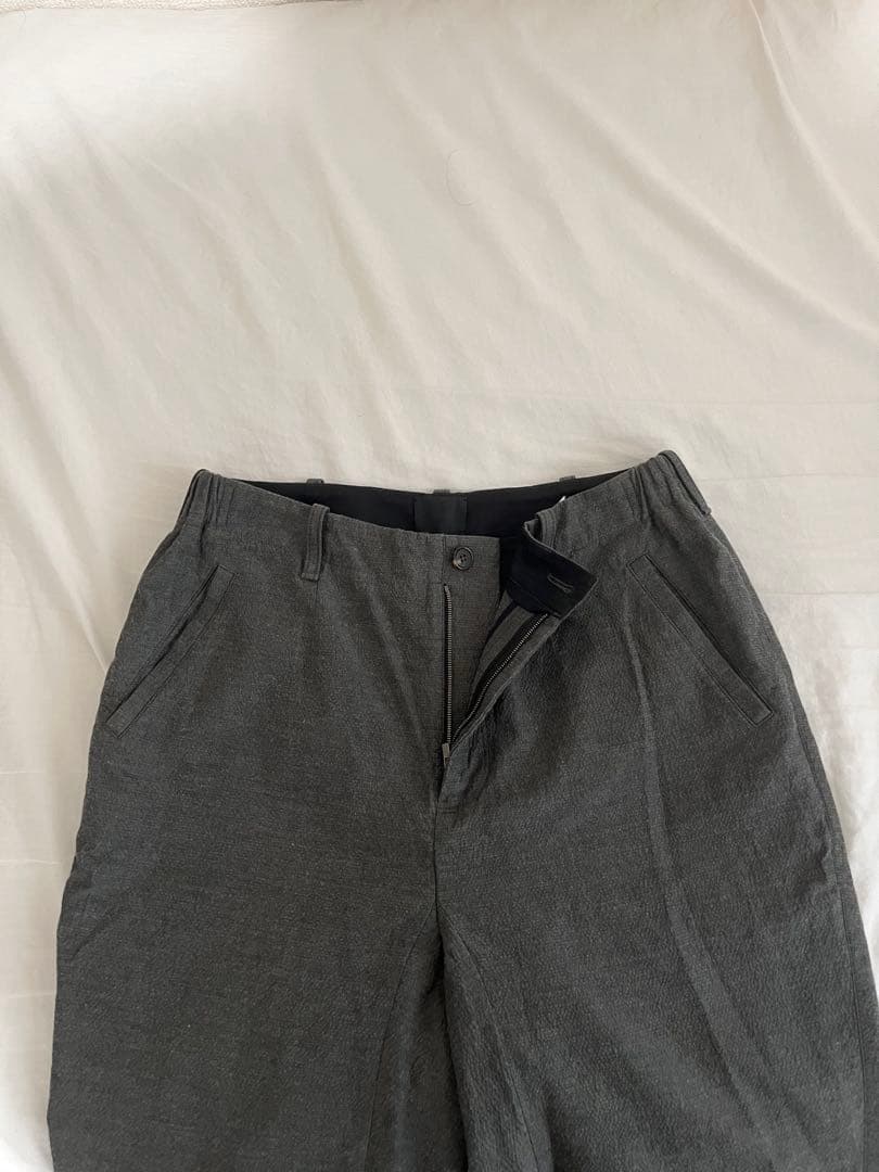 山内 高密度二重織りコットンパンツ グレー ゴムウエスト レア