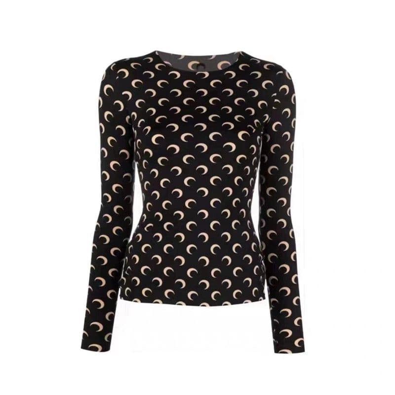 MARINE SERRE マリーンセル Tシャツ 長袖 ブラック L