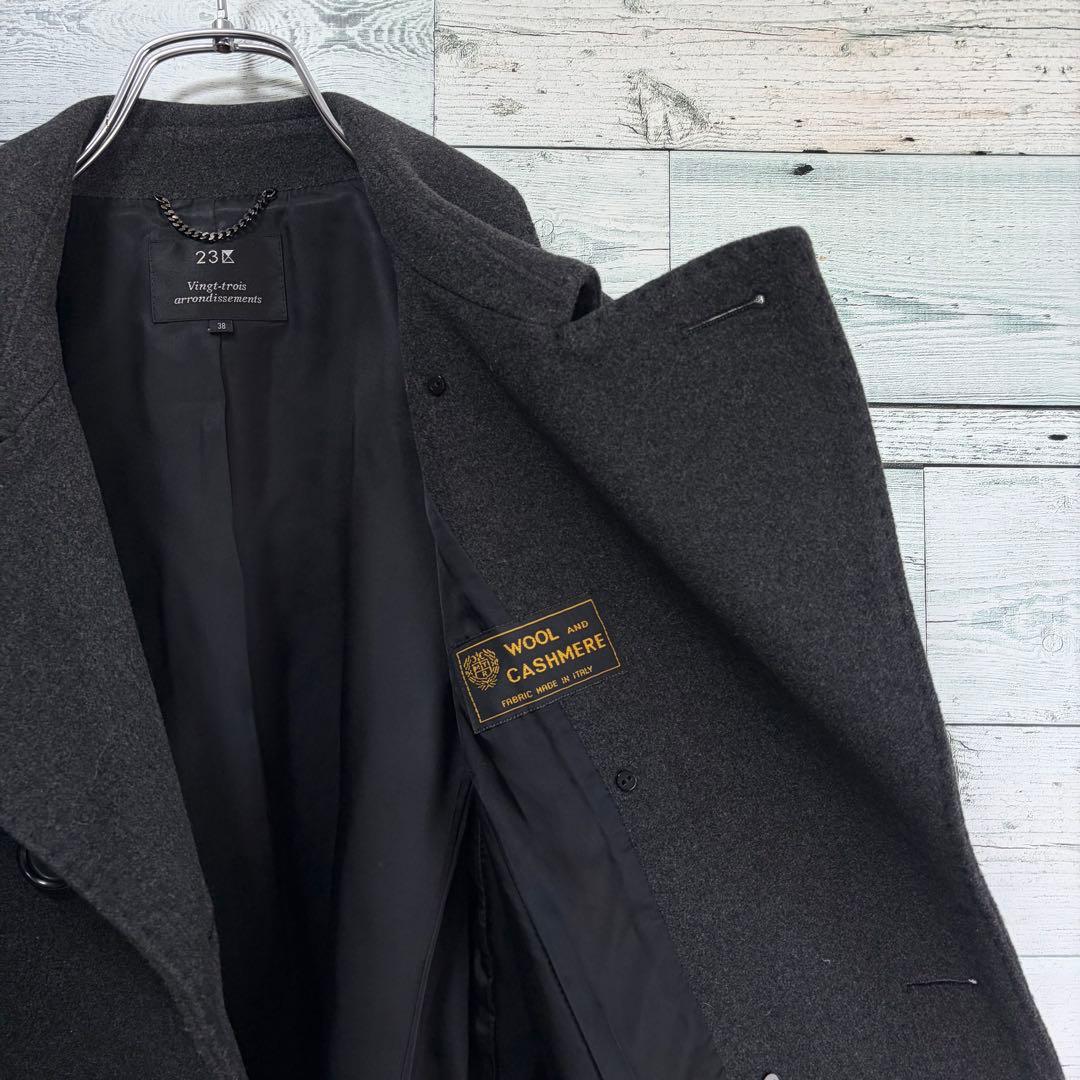 ☆美品☆23区　ウール&カシミヤコート　ウールコート　ブラック　通勤　38サイズ