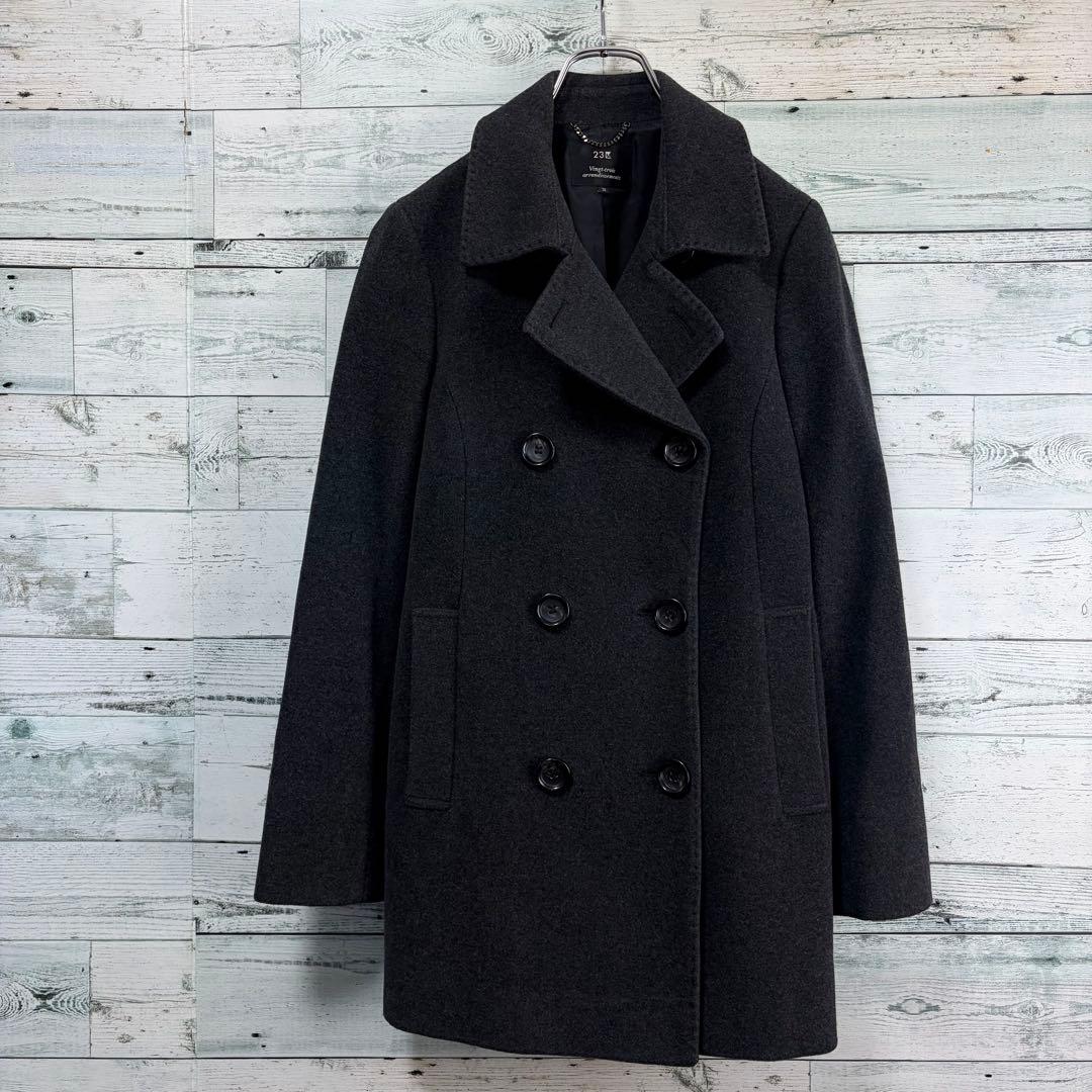 ☆美品☆23区　ウール&カシミヤコート　ウールコート　ブラック　通勤　38サイズ