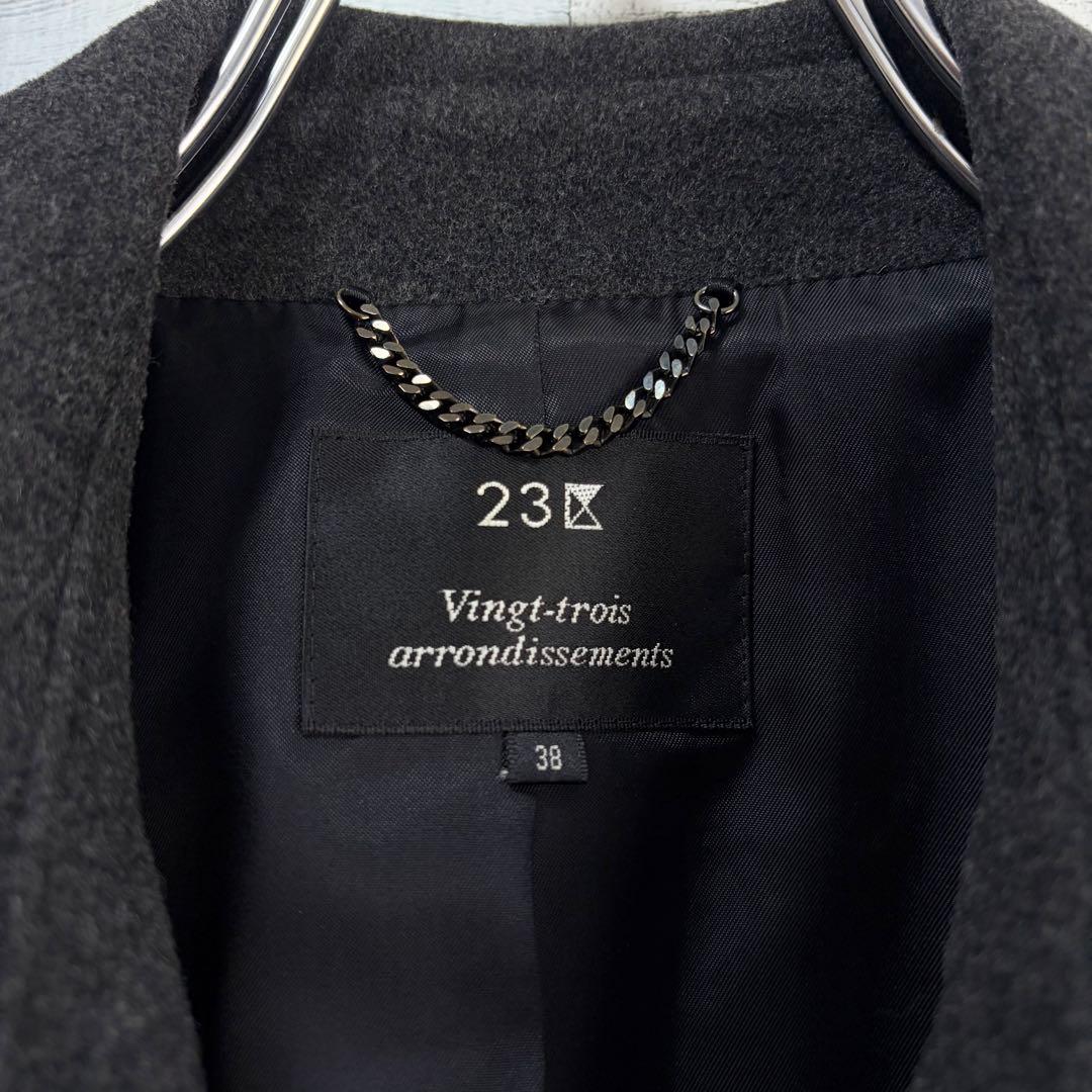 ☆美品☆23区　ウール&カシミヤコート　ウールコート　ブラック　通勤　38サイズ