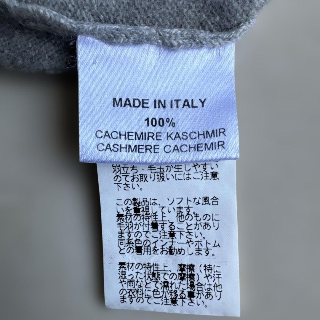 HERMES グレー Vネック カシミヤセーター　　Sサイズ