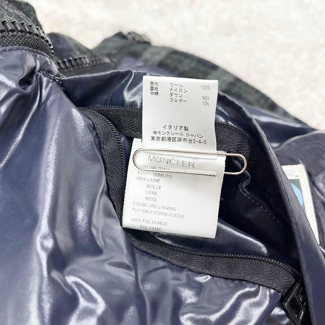 MONCLER ダウンベスト ツイードチェック グリーン