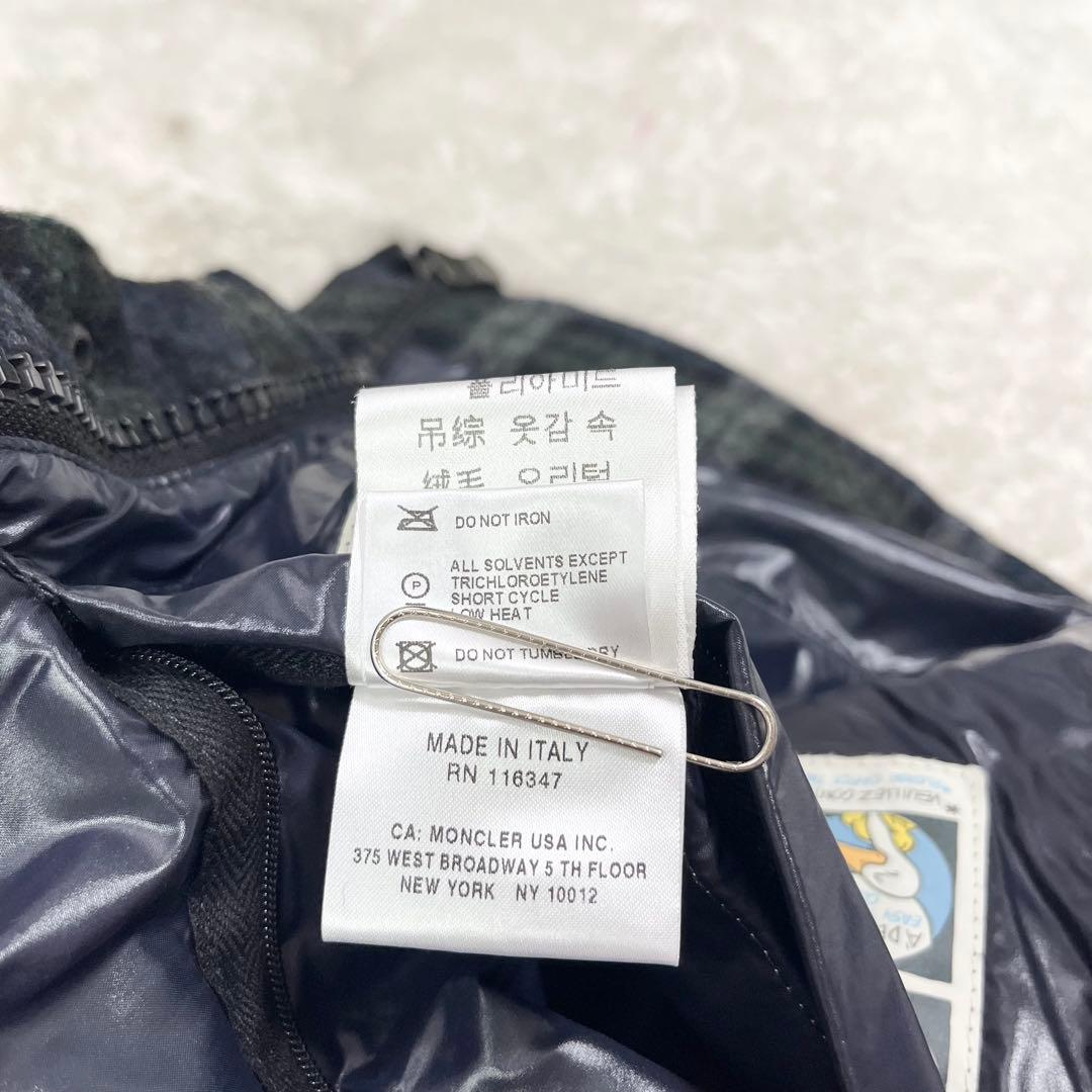 MONCLER ダウンベスト ツイードチェック グリーン