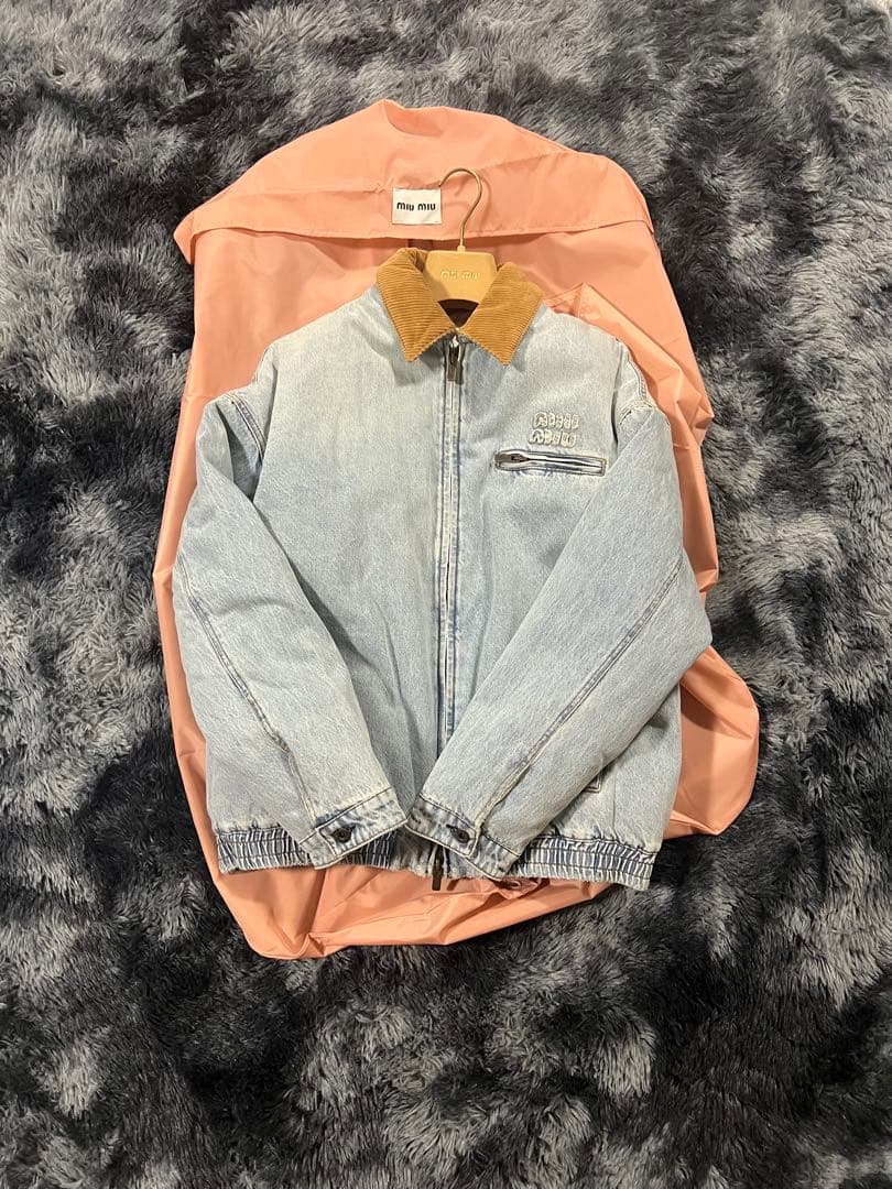 24AW Miu Miu ベルベットデニムジャケット