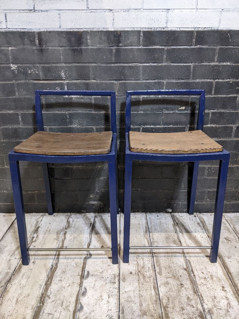 ネイビーアイアン スツール 2脚セット