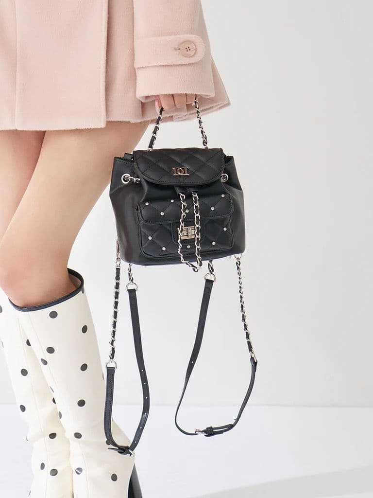 Darich ダーリッチ キルティングビジューミニリュック BLK