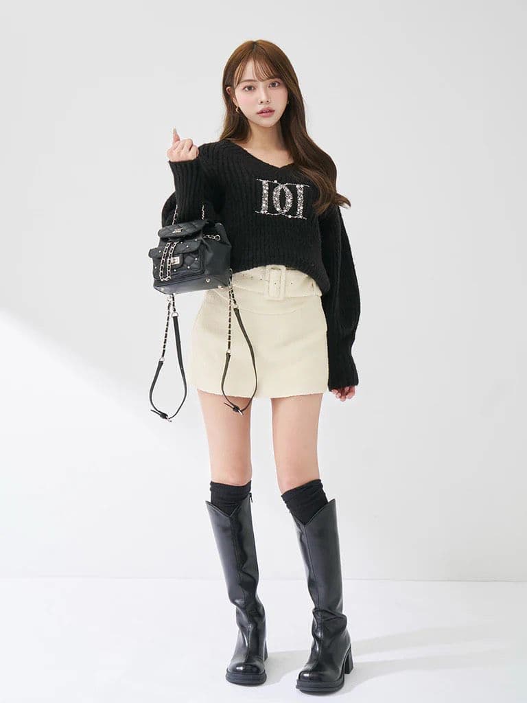 Darich ダーリッチ キルティングビジューミニリュック BLK