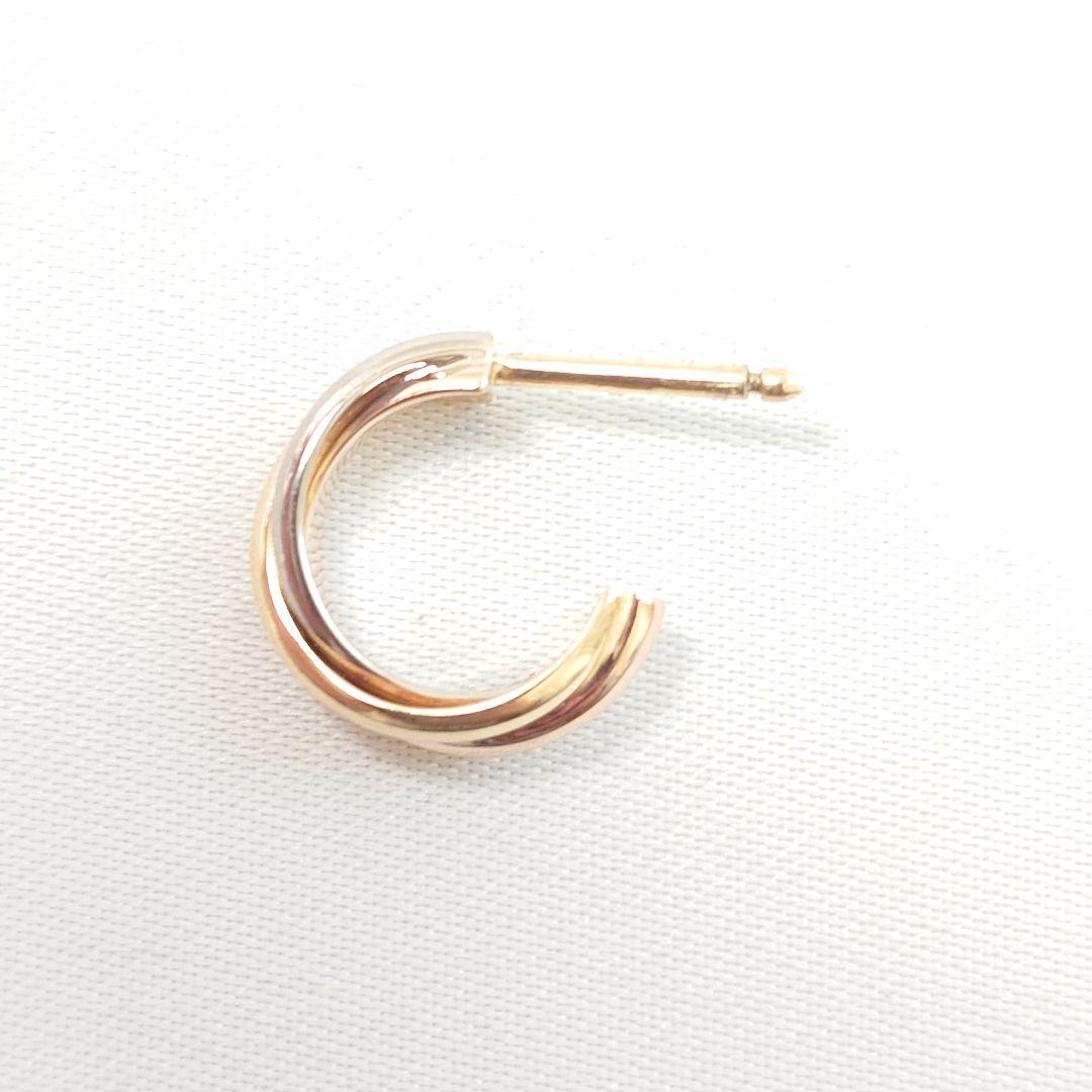 【磨き済】カルティエ トリニティ フープ ピアス 片耳用 6966