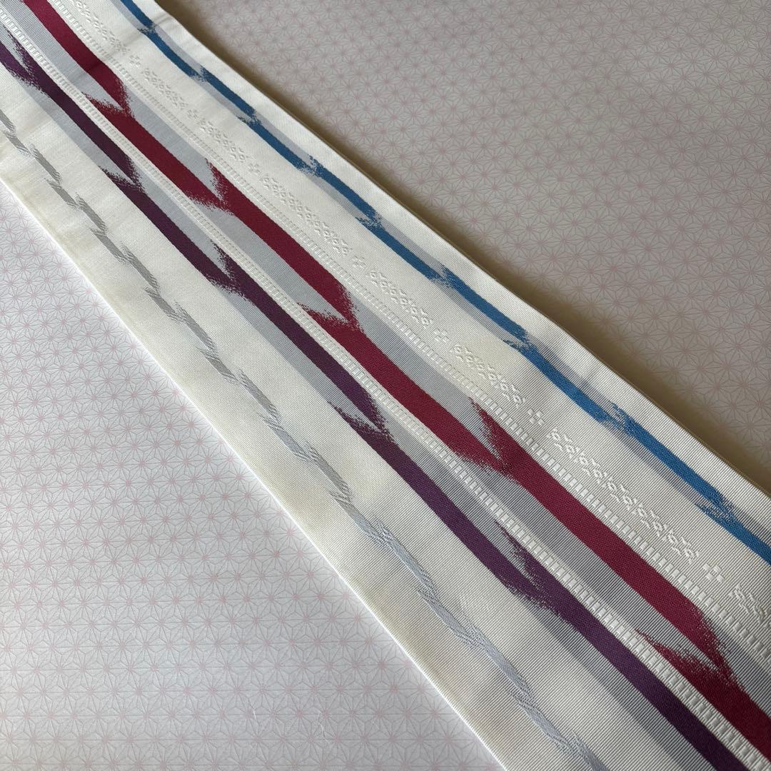 OB78本場筑前博多織小袋帯(半幅帯) 椿 本袋　正絹　新品