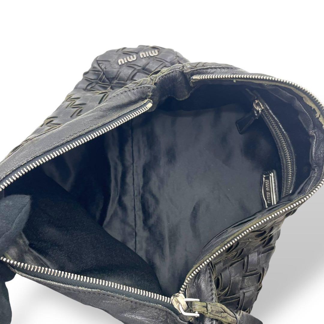 00s archive MIUMIU 希少　クラッチバッグ　イントレ　レザー　黒