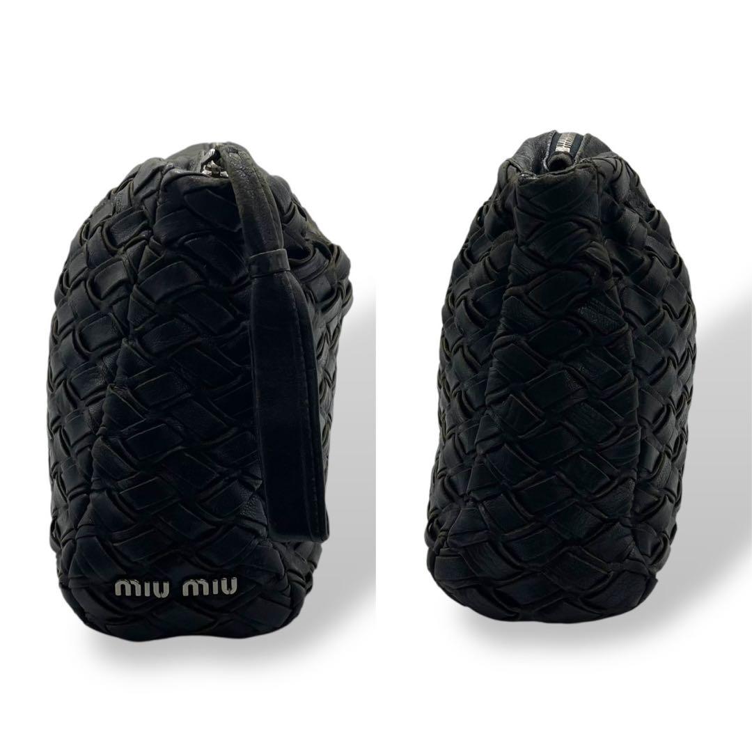 00s archive MIUMIU 希少　クラッチバッグ　イントレ　レザー　黒