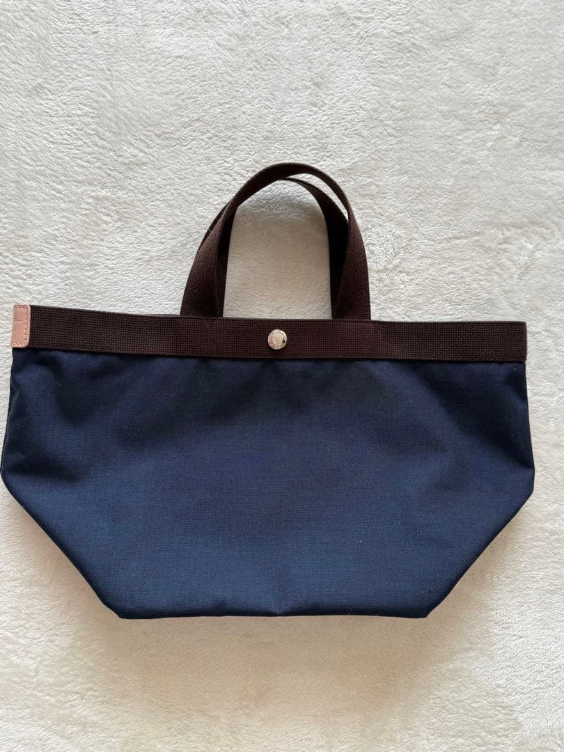 エルベシャプリエ　707C（コーデュラ舟型トートM）　ネイビー×モカ