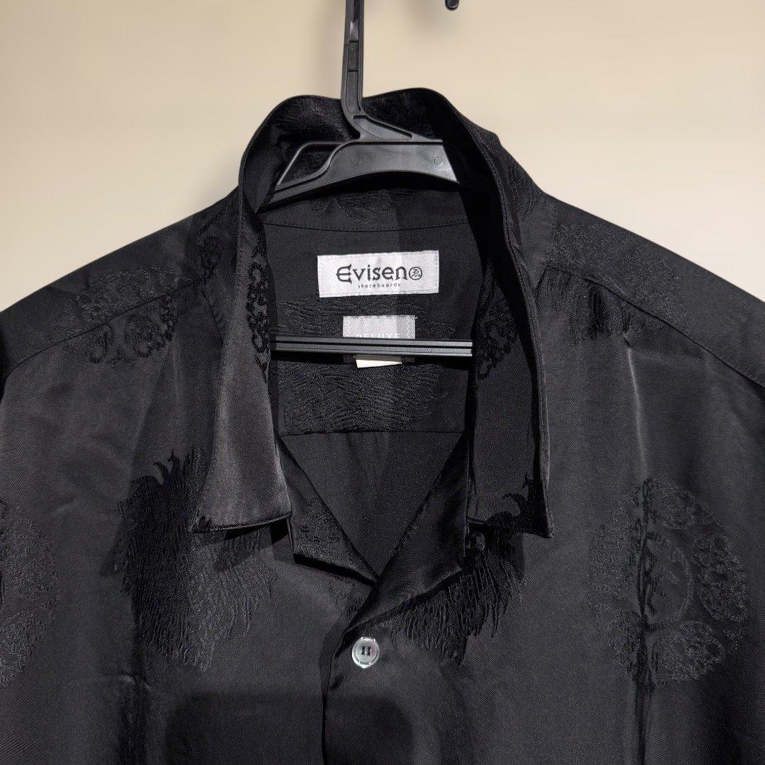 DELUXE x EVISEN メンズ ブラック サテン セットアップ XL