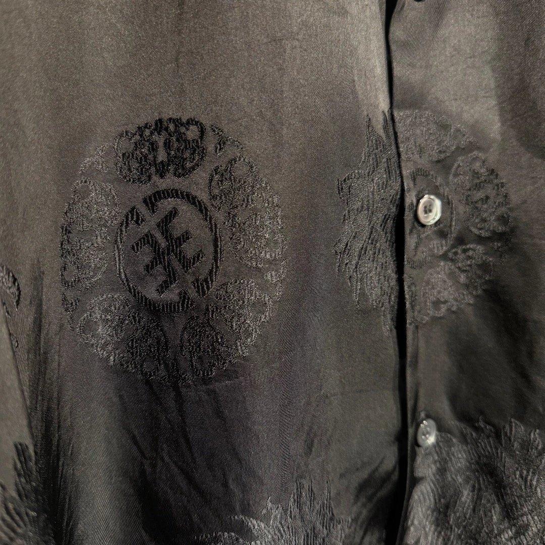 DELUXE x EVISEN メンズ ブラック サテン セットアップ XL