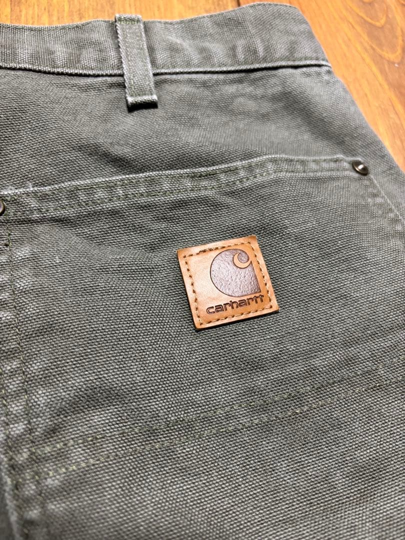 h*K様 Carharttダブルニー B136 MOS W34 L32　Lサイズ