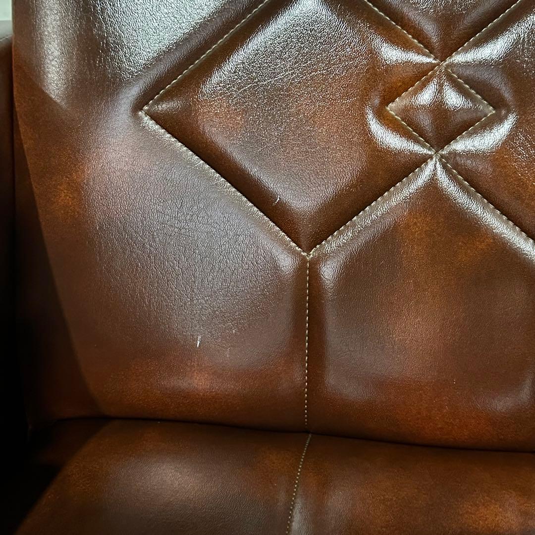 ✦70s✦ ヴィンテージ ソファー ダイヤステッチ レトロ 喫茶店スタイル　合皮