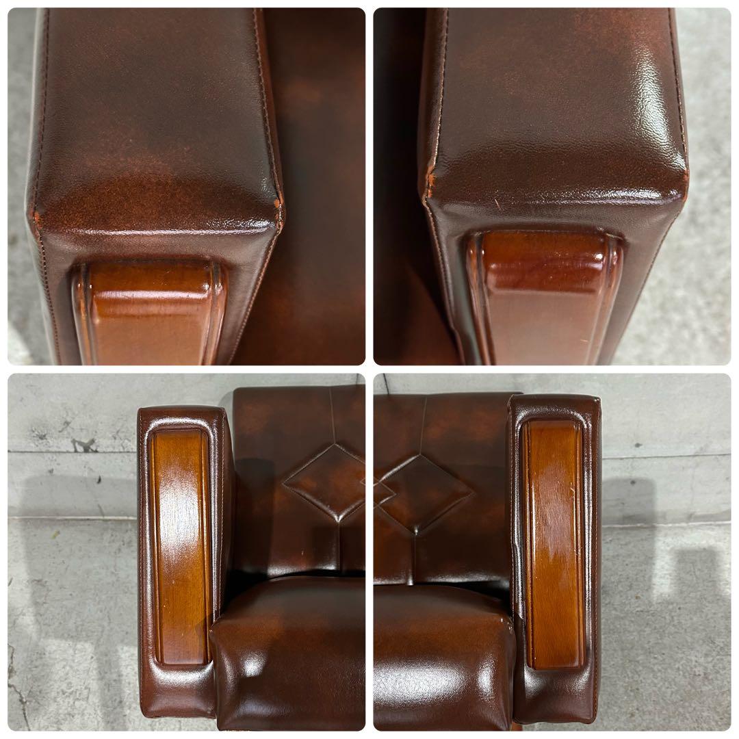 ✦70s✦ ヴィンテージ ソファー ダイヤステッチ レトロ 喫茶店スタイル　合皮