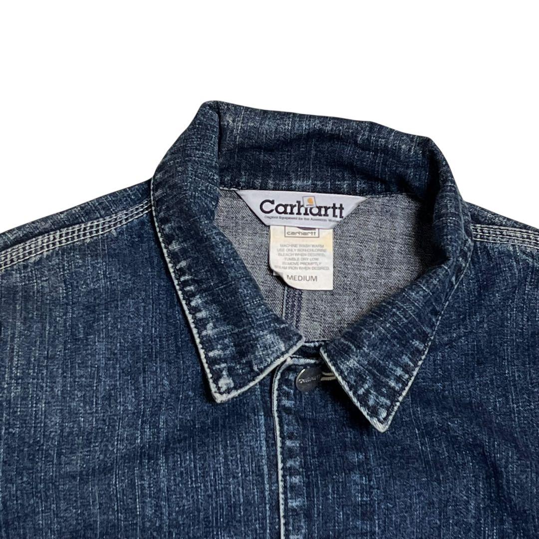 Carhartt カバーオール デニム M インディゴ 濃紺 ボタンロゴ