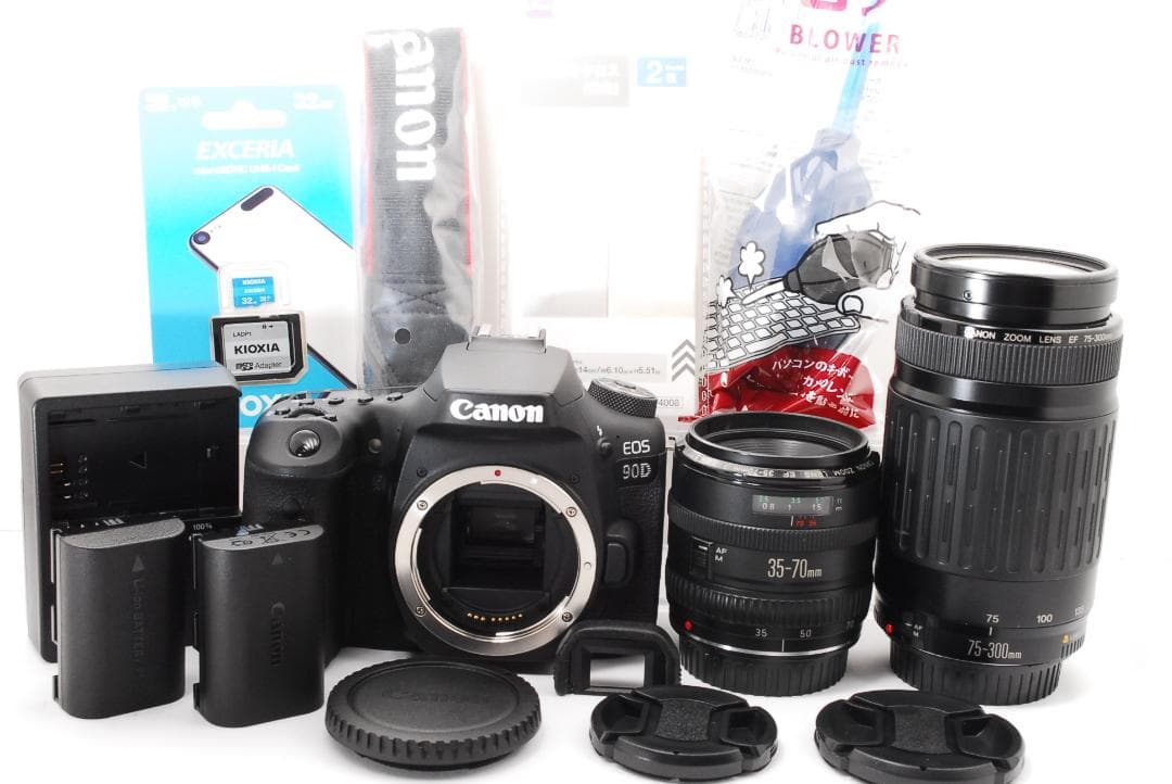 バッテリー2個付き！ Canon EOS 90D ダブルレンズで遠くの撮影も♪
