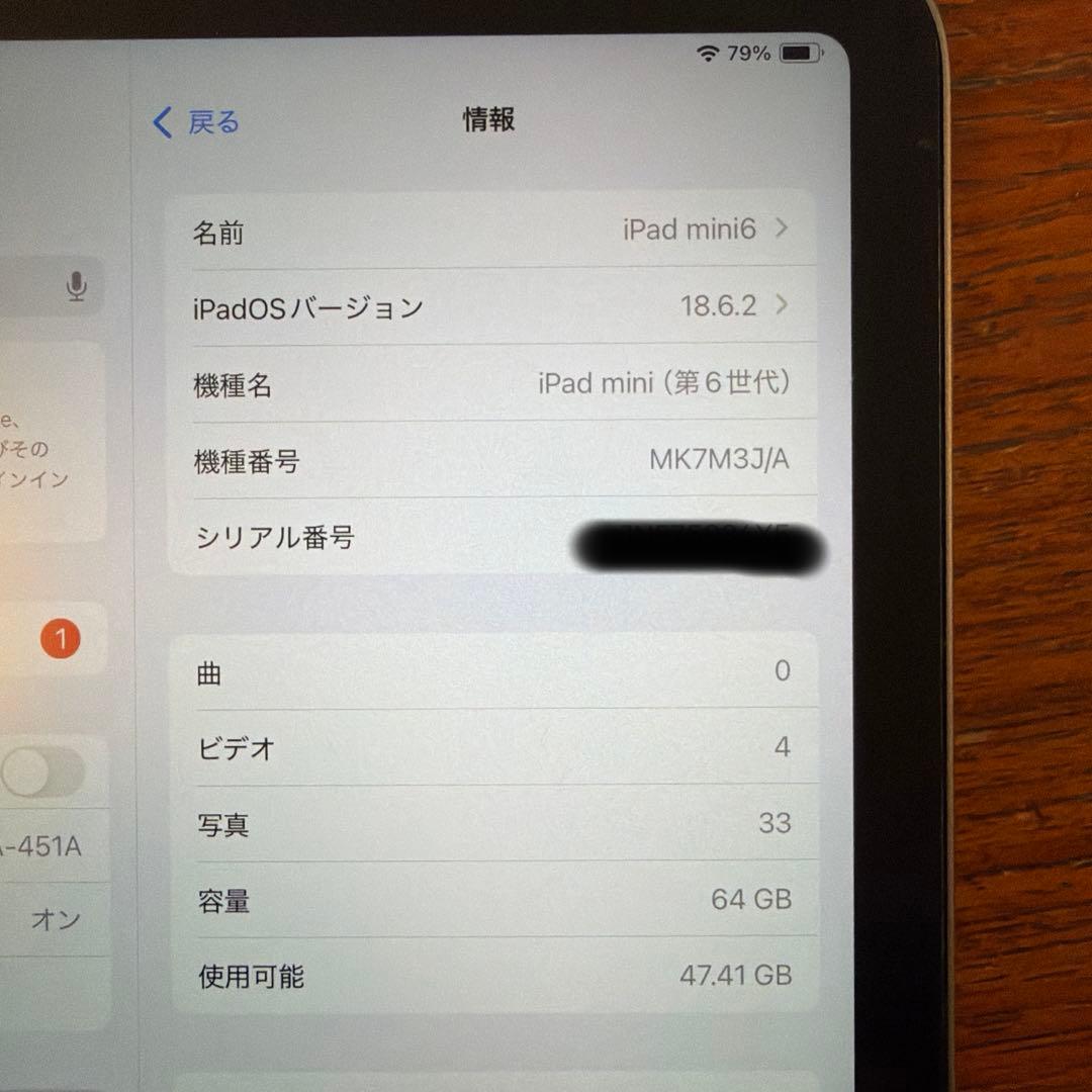 iPad mini (第6世代) スペースグレー　Wi-Fiモデル