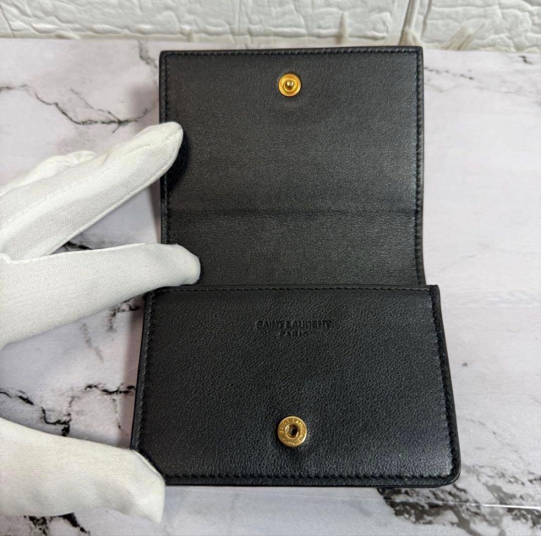 SAINT LAURENT ブラックレザー名刺入れ