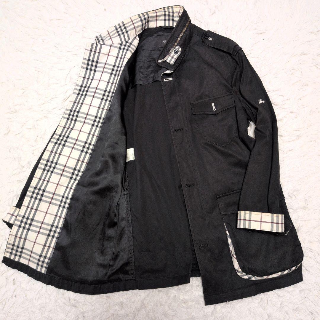 【人気】バーバリーブラックレーベル☆ノバチェック　ミリタリー　コート