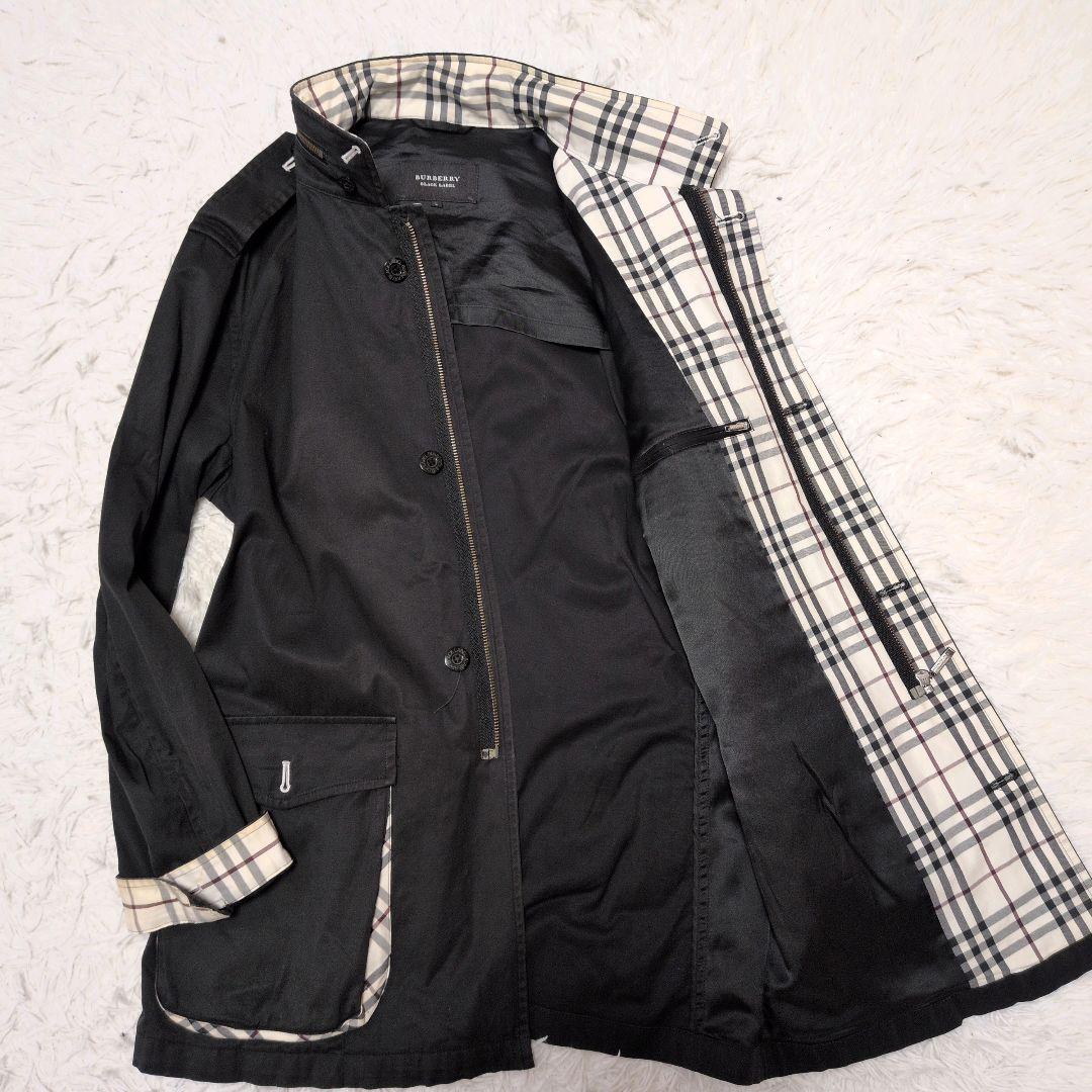 【人気】バーバリーブラックレーベル☆ノバチェック　ミリタリー　コート