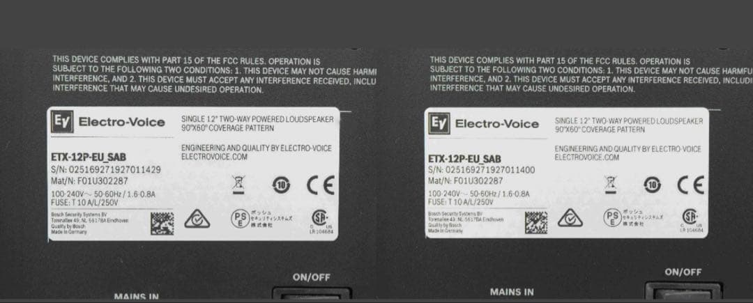 Electro-Voice ETX-12P (2) パワードスピーカー1個