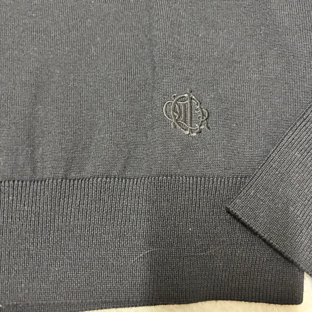 クリスチャンディオール　ウール100% 長袖ニットセーター　ブラックM（E1