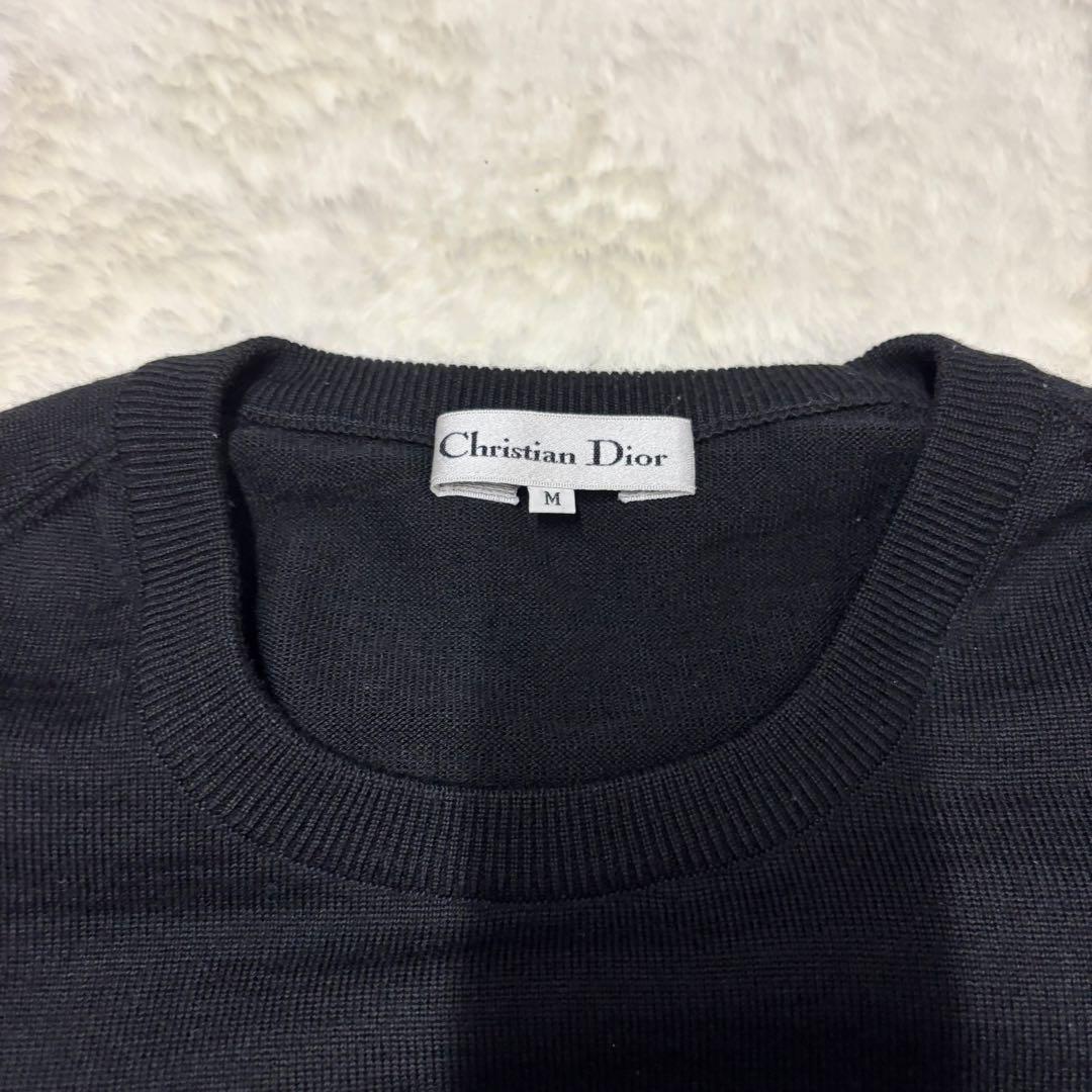 クリスチャンディオール　ウール100% 長袖ニットセーター　ブラックM（E1