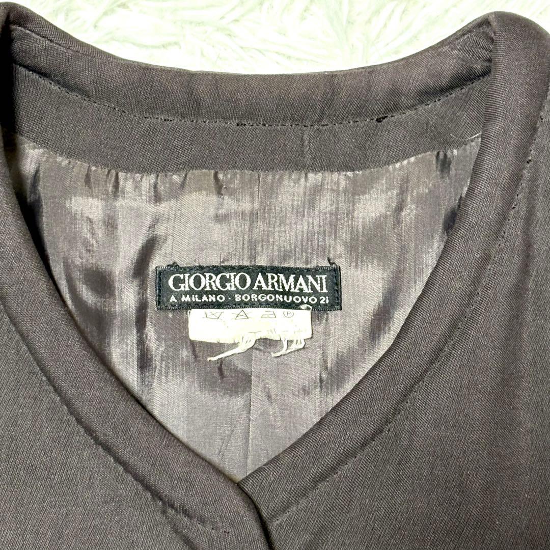 【極美品】ジョルジオアルマーニ　ノーカラージャケット　テーラードジャケット　 L