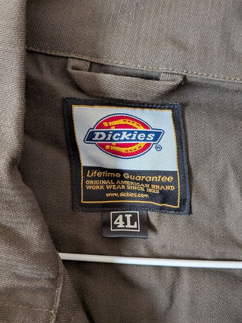 Dickies ブラウンオーバーオール 4L半袖、長袖2枚組