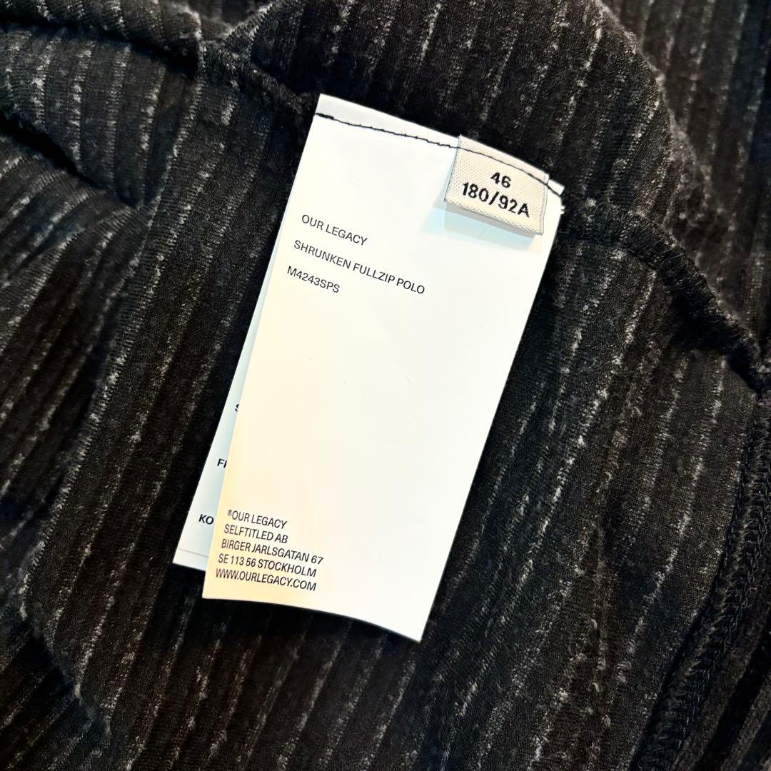 トップス shooooOUR LEGACY SHRUNKEN FULLZIPPOLO