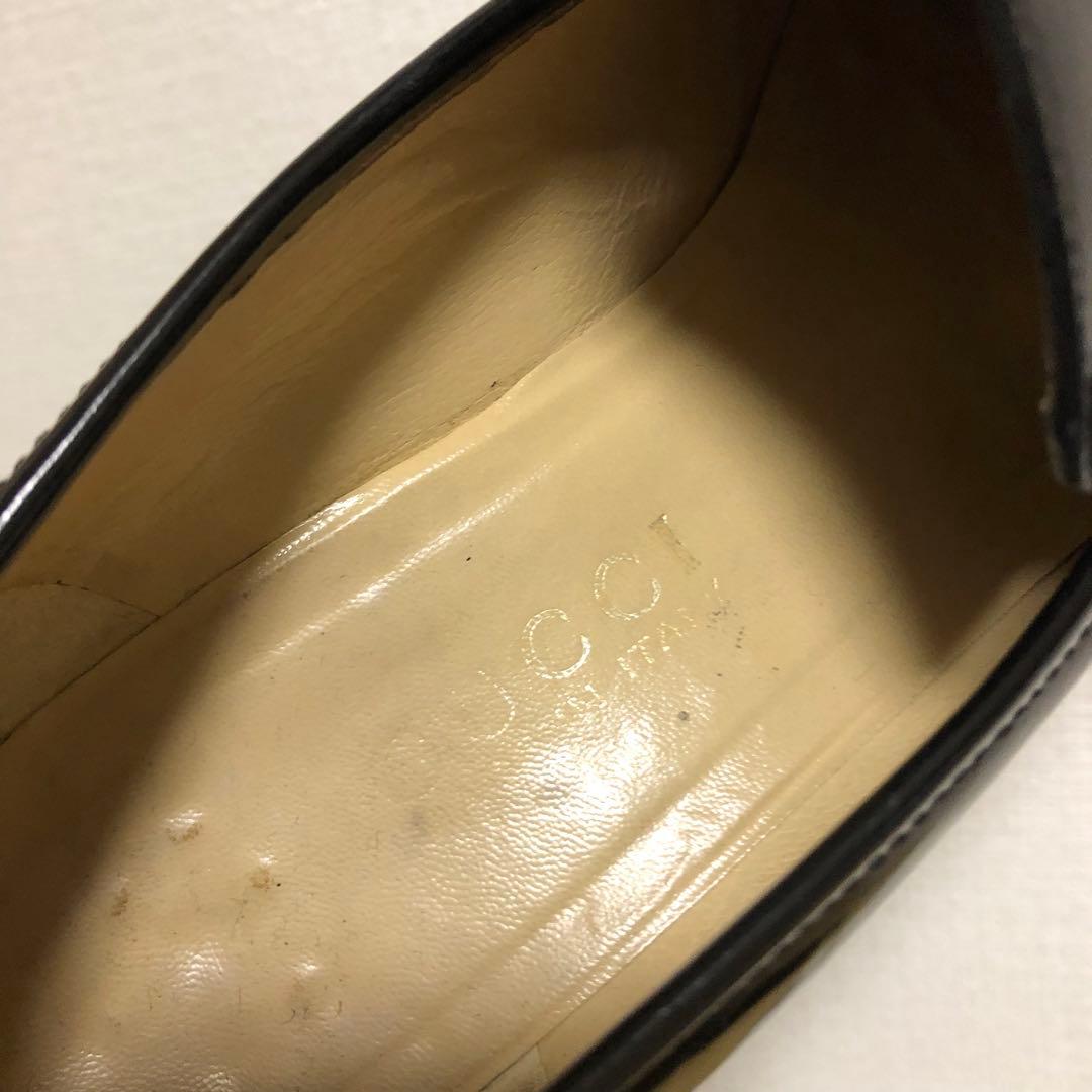 グッチ　GUCCI ホースビット　ローファー　ヒール　ブラック　黒　レザー