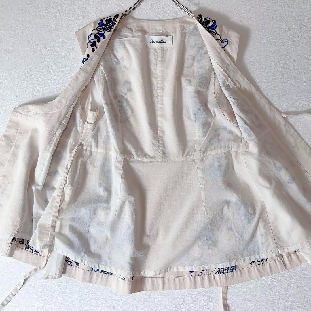 未使用級ꕥサラマリカ 24AW ジーナットコットンツイルエンブロイダリージレ