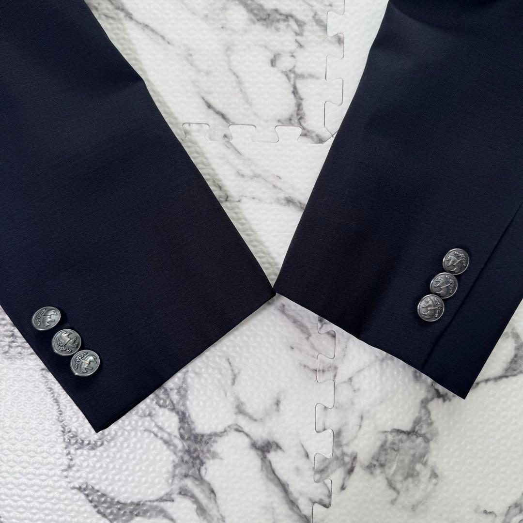 極美品◎ブルックスブラザーズ　テーラードジャケット　銀ボタン　紺ブレ　モヘヤ混