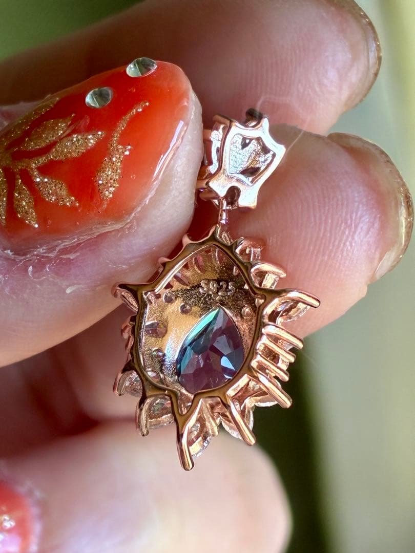 5A✨鮮やか＆艶＆照り＆クリア ブラジル産天然アレキサンドライト925トップ