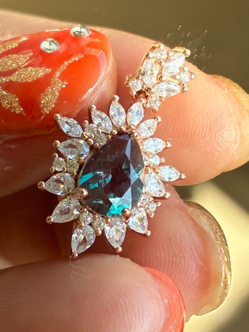 5A✨鮮やか＆艶＆照り＆クリア ブラジル産天然アレキサンドライト925トップ